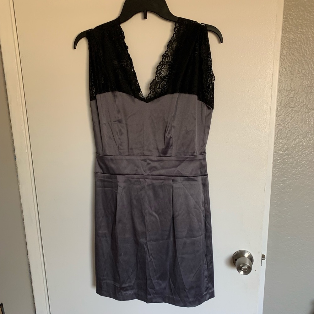 Gray and black dress